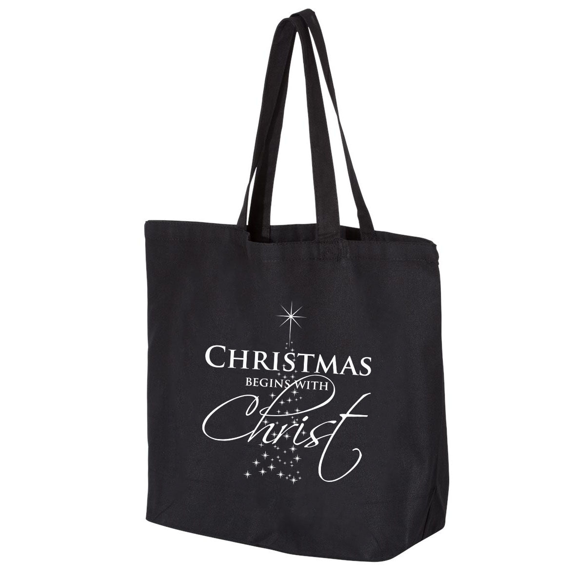 Christmas Begins With Christ Jumbo Tote Canvas Bag