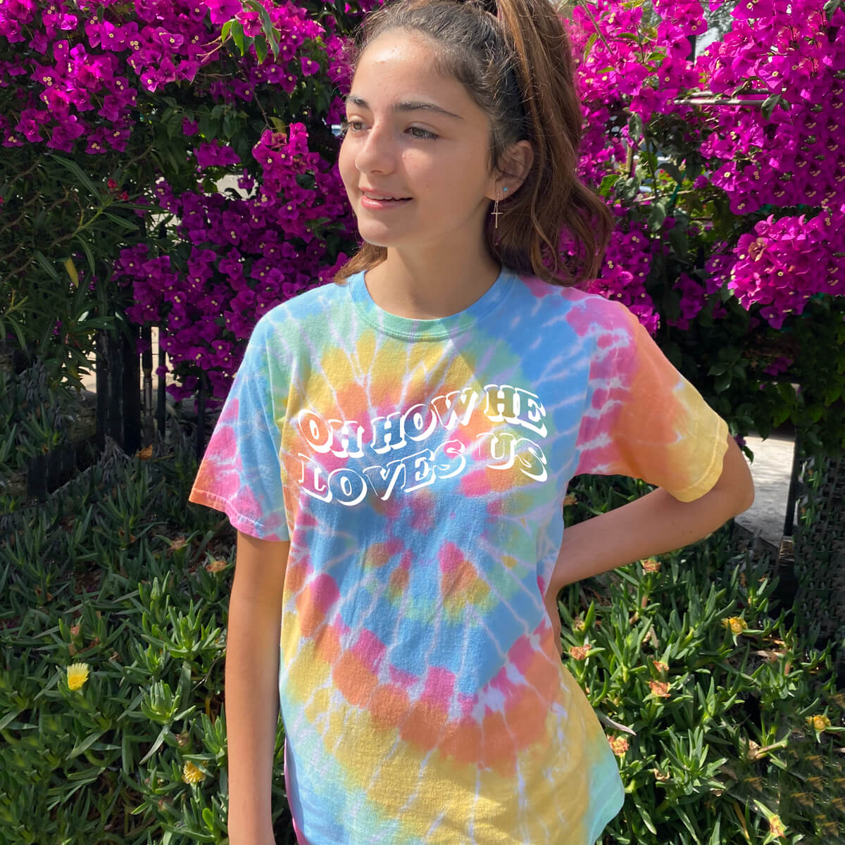 Oh How He Loves Us Youth Tie Dyed T Shirt