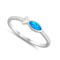 Thumbnail for Ichthus Fish Opal Ring Sterling Silver Jewelry