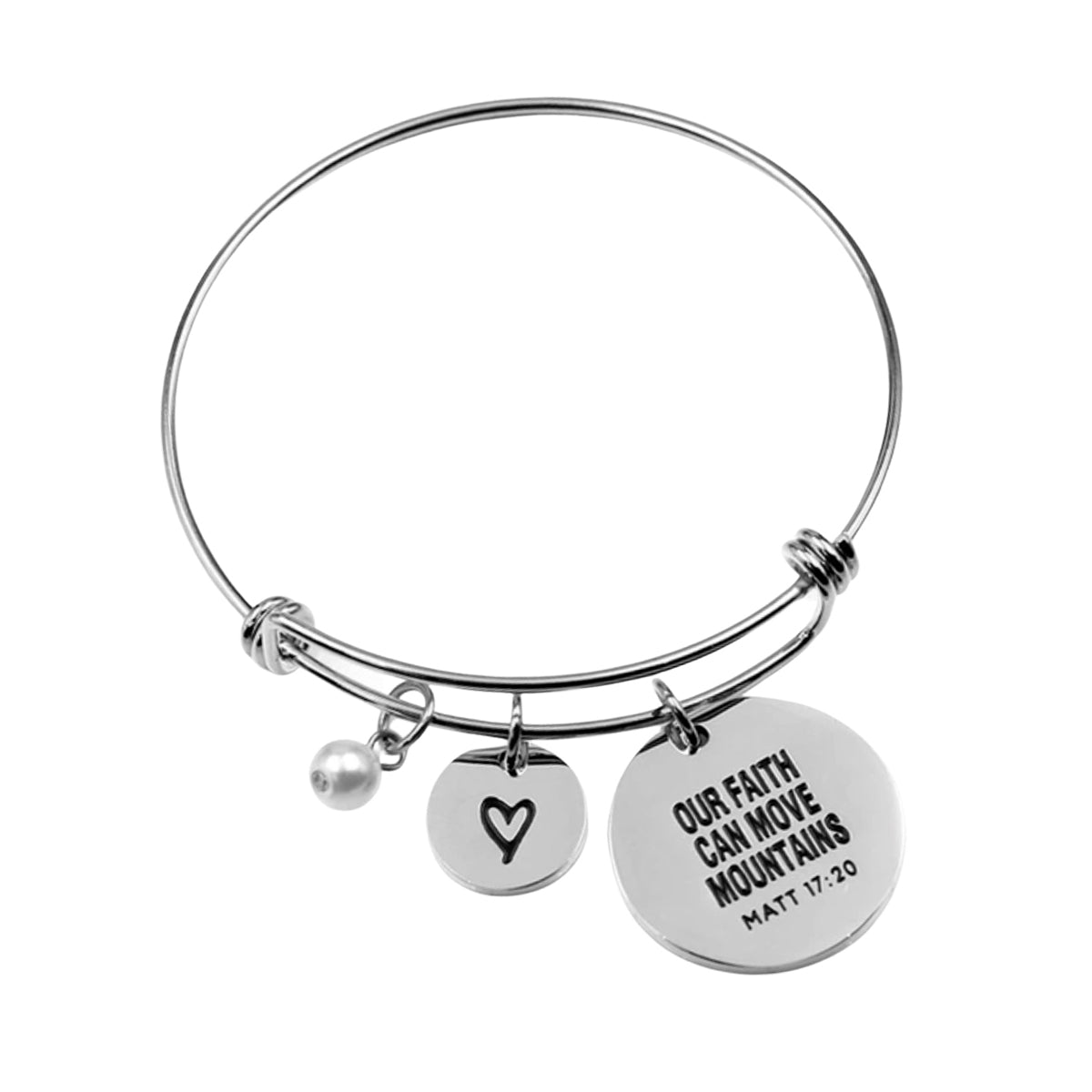 Our Faith Can Move Mountains Stainless Steel Bracelet Jewelry