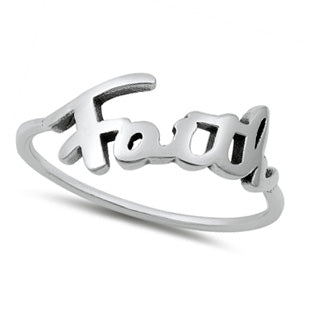 Faith Word Sterling Silver Ring Jewelry