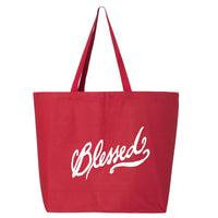 Thumbnail for Blessed Jumbo Tote Canvas Bag