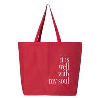 Thumbnail for It Is Well With My Soul Jumbo Tote Canvas Bag