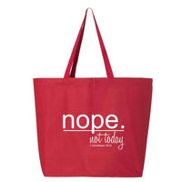Thumbnail for Nope Not Today Jumbo Tote Canvas Bag