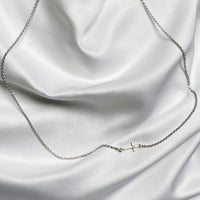 Thumbnail for Sideways Cross Necklace Sterling Silver Jewelry