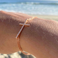 Thumbnail for Cross Bracelet With CZ Sterling Silver Jewelry