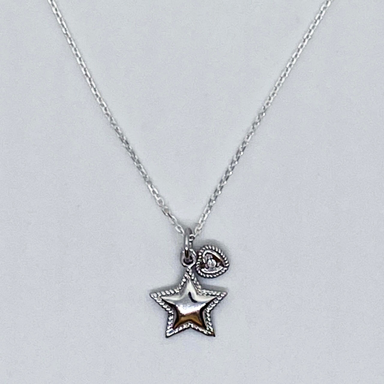 Star And Heart Necklace Sterling Silver Jewelry