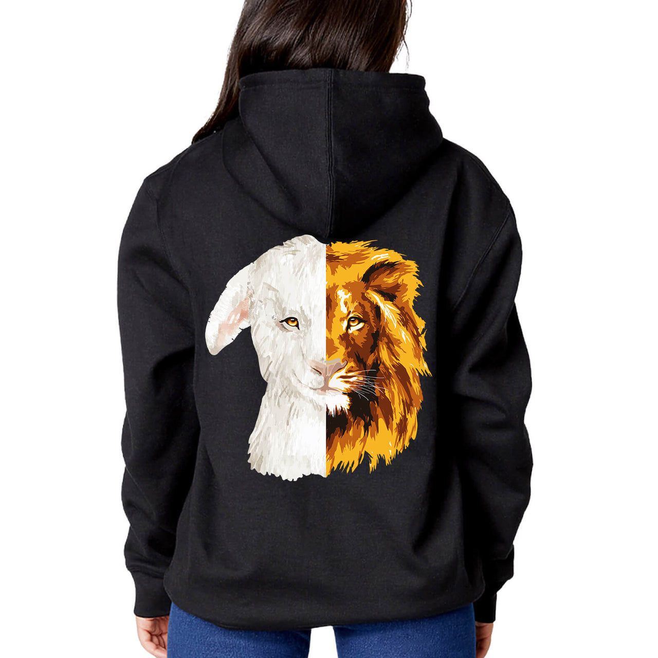 Lion And The Lamb Sweatshirt Hoodie Front/Back Print