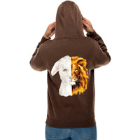 Thumbnail for Lion And The Lamb Sweatshirt Hoodie Front/Back Print