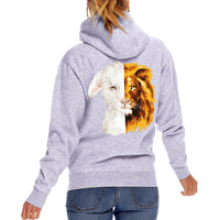 Thumbnail for Lion And The Lamb Sweatshirt Hoodie Front/Back Print