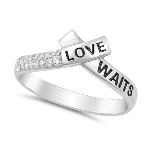 Love Waits Purity Ring Sterling Silver Jewelry