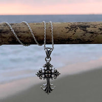 Thumbnail for Floral Vintage Cross Necklace Sterling Silver Jewelry