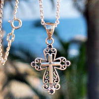Thumbnail for Vintage Cross Necklace Sterling Silver Jewelry
