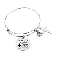 Thumbnail for With God All Things Are Possible Bracelet Stainless Steel Jewelry
