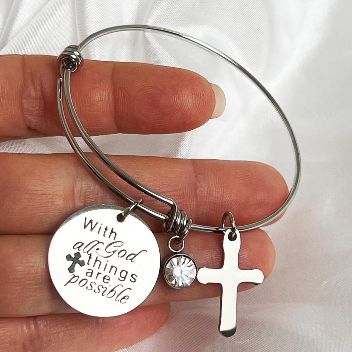 With God All Things Are Possible Bracelet Stainless Steel Jewelry