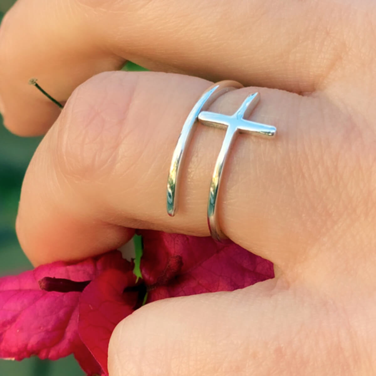 Wraparound Cross Ring Sterling Silver Jewelry