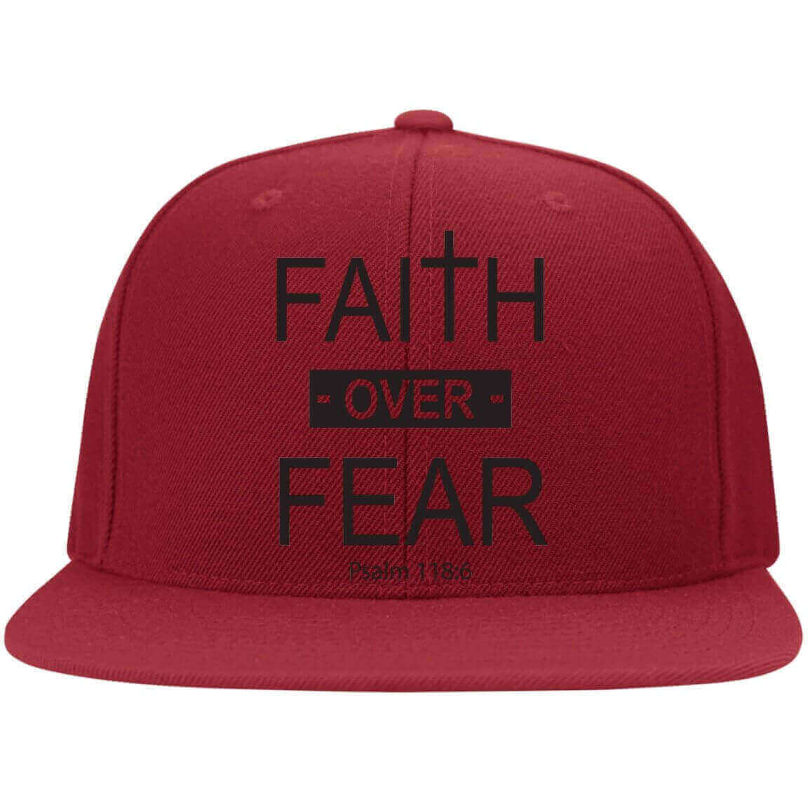 Faith Over Fear Cross Embroidered Fitted Cap